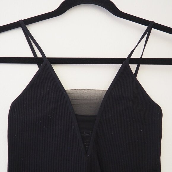Free People Black Come Around Mesh Spaghetti Strap Cami Tank Top sz xs/s - Picture 5 of 6